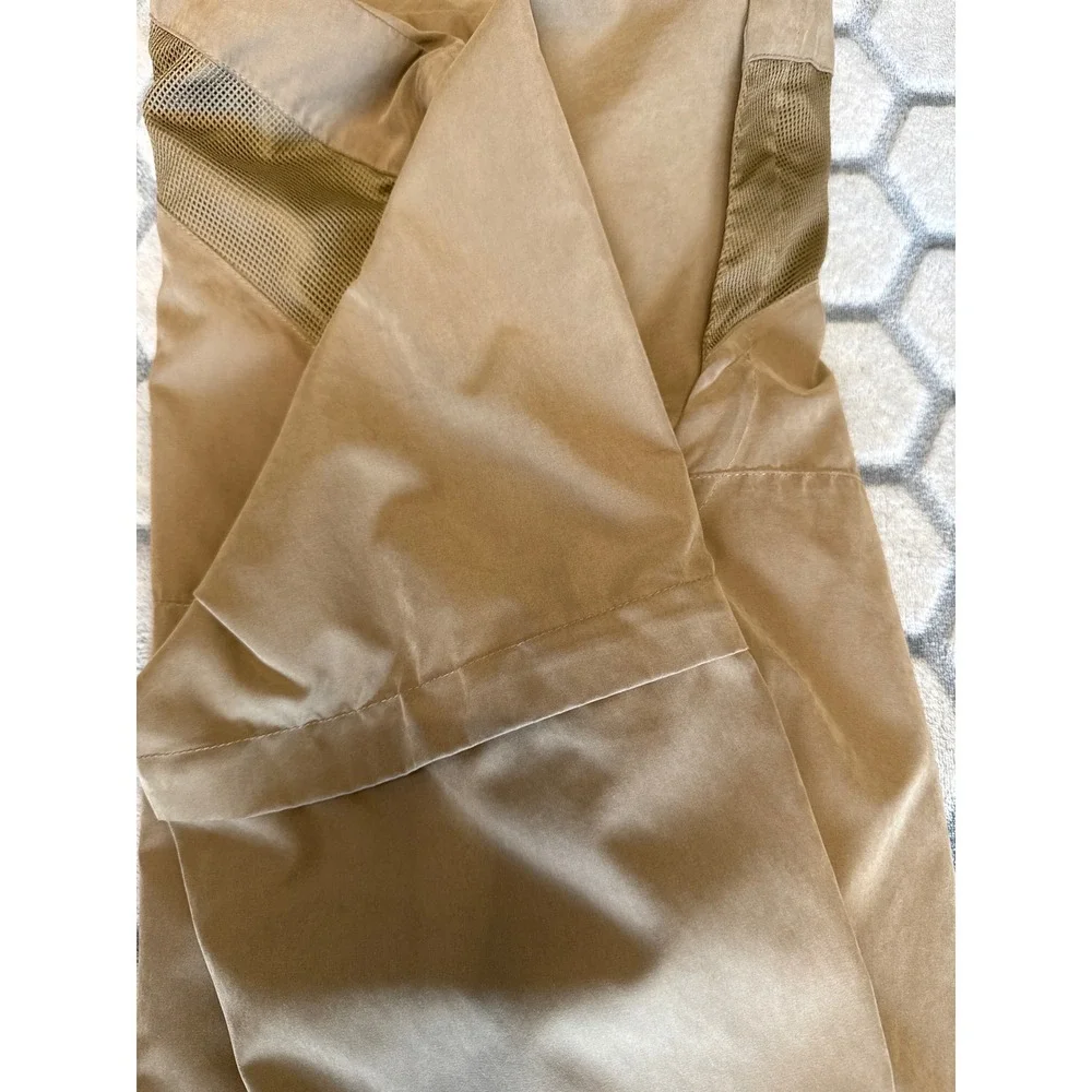 PGA Tour Mens Large Tan Convertible Quarter Zip Windbreaker Golf Jacket Pullover